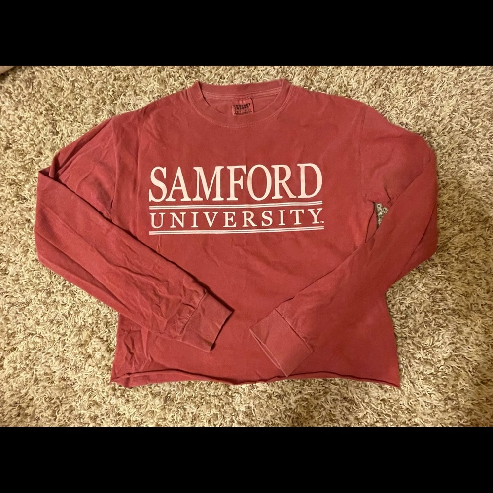 Cropped Samford University Comfort Colors Long Sleeve Tee